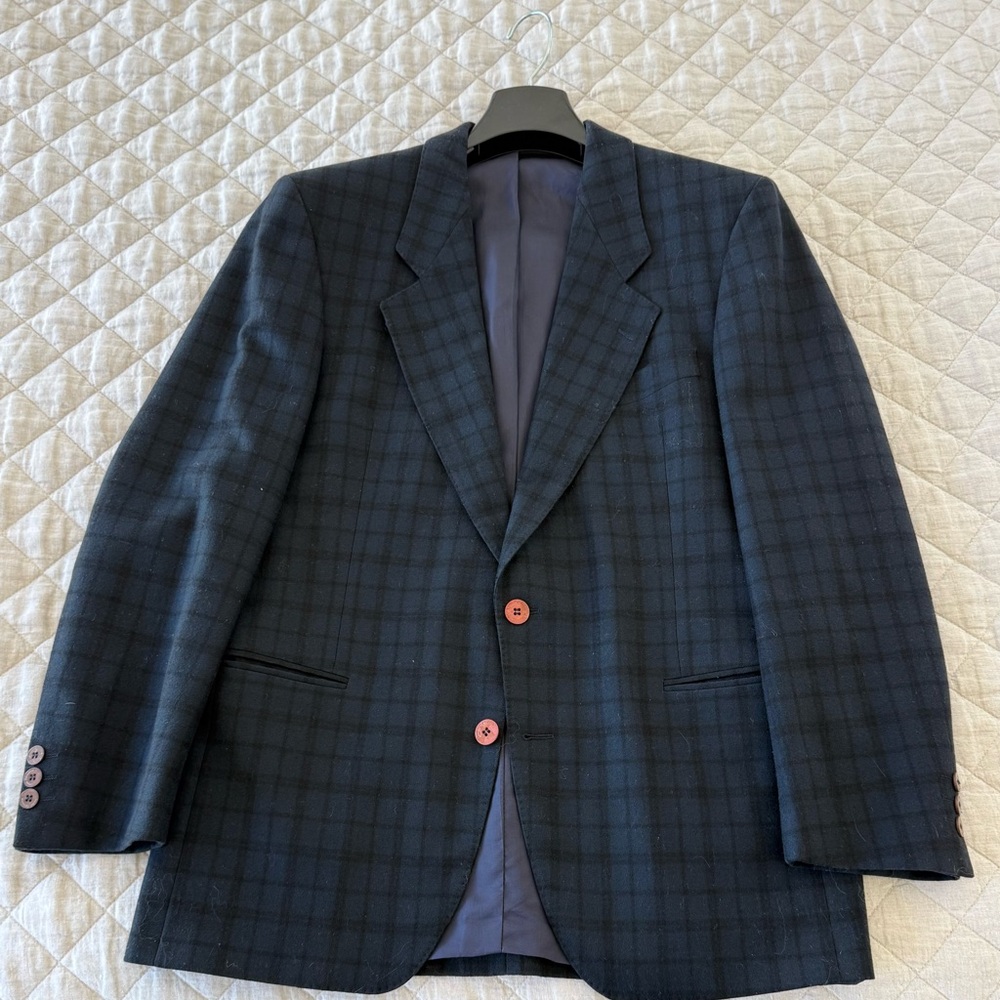 Men's Black Checkered Blazer